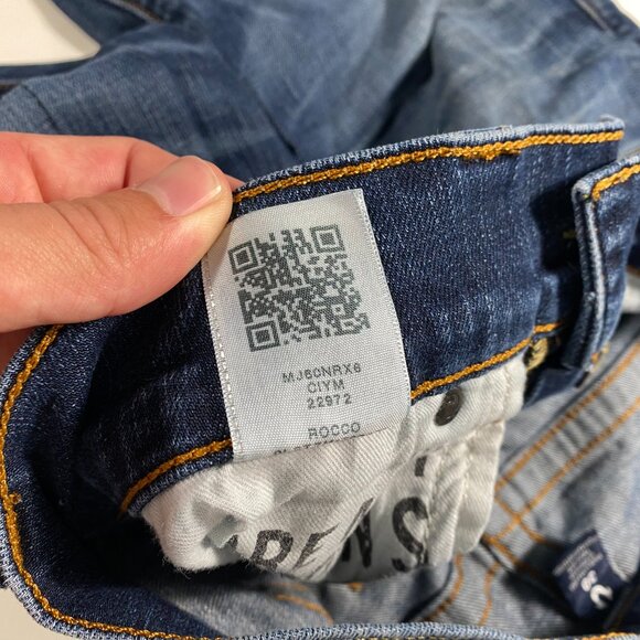 True Religion Rocco Relaxed Skinny Fit jeans US Flag Appliqué Jeans mens 30x33.5 - Picture 8 of 12